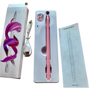 Pink Stylus Pen with Charging Cable